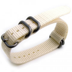 Tactical watch strap MiLTAT NATO Zulu 5 Rings White Rice 22 mm.