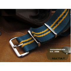 Ремінець для годинника тактичний MILTAT G10 Nato Nylon 20 мм (синій та жовтий)