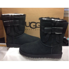 Угги UGG Australia Josette Black с декоративными кожаным бантом сбоку (размер 38)
