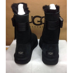 Угги UGG Australia Josette Black с декоративными кожаным бантом сбоку (размер 38)