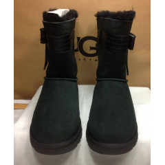 Угги UGG Australia Josette Black с декоративными кожаным бантом сбоку (размер 38)