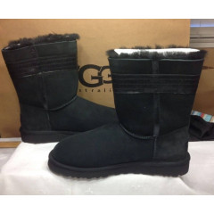 Угги UGG Australia Josette Black с декоративными кожаным бантом сбоку (размер 38)