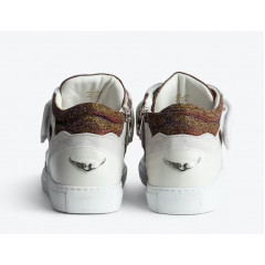 Високі кеди на блискавці Zadig & Voltaire ZV1747 Mid Flash Sparkle Sneakers жіночі