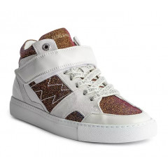 Високі кеди на блискавці Zadig & Voltaire ZV1747 Mid Flash Sparkle Sneakers жіночі