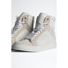 Шкіряні кеди на блискавці Zadig & Voltaire ZV1747 High Flash Keith Sneakers (розмір 39)