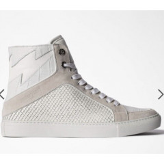 Шкіряні кеди на блискавці Zadig & Voltaire ZV1747 High Flash Keith Sneakers (розмір 39)