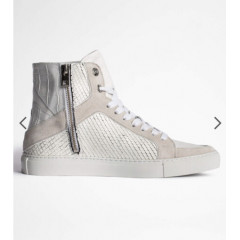 Шкіряні кеди на блискавці Zadig & Voltaire ZV1747 High Flash Keith Sneakers (розмір 39)