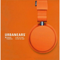Urbanears Zinken headphones with phone, orange.