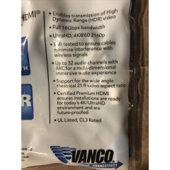 Високошвидкісний кабель HDMI з Ethernet Vanco Premium 2.0 HDMICP03
