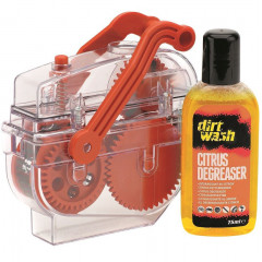 Weldtite Dirtwash Chain Cleaning Machine and degreaser (75 ml) for cleaning bicycle chain.