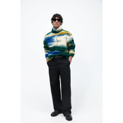 Світшот Zara зі штучної овчини з принтом (розмір S-M)