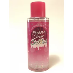Новогодний парфюмированный спрей для тела Victoria"s Secret Fresh & Clean Chilled Mist PINK 250 мл