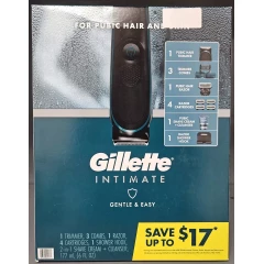 Set for male intimate care with trimmer razor Gillette Intimate and shaving cream 177 ml