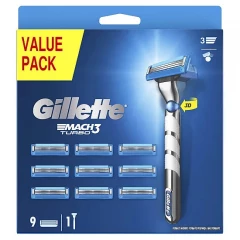Gillette Mach3 Turbo shaving bar with 9 interchangeable blades
